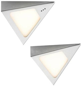 LED Lampes sous meuble Odia à intensité variable (Moderne) en Gris Inox e. a. pour Salon & Salle manger (à 2 lampes,), Lampe