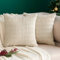 MIULEE Pack of 2 Corduroy Cream White Square Christmas Cushion Cover 45x45 cm 18x18 inch Boho Decorative Throw Pillowcase for Living Room Sofa Bedroom