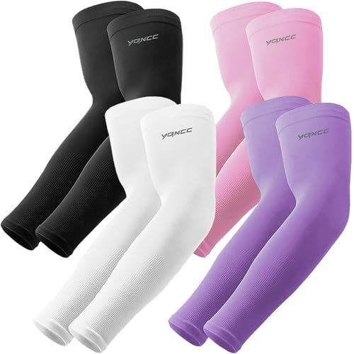 YQXCC 4 Paia Maniche a Braccio - UV Protezione UPF 50+ Manicotto Braccio di Raffreddamento Tatuaggio di Copertina per Uomo Donna Sport Ciclismo Golf
