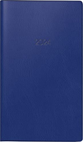 BRUNNEN Wochenkalender Modell 755 2024 2 Seiten = 1 Woche quer Blattgröße 8,7 x 15,3 cm dunkelblau