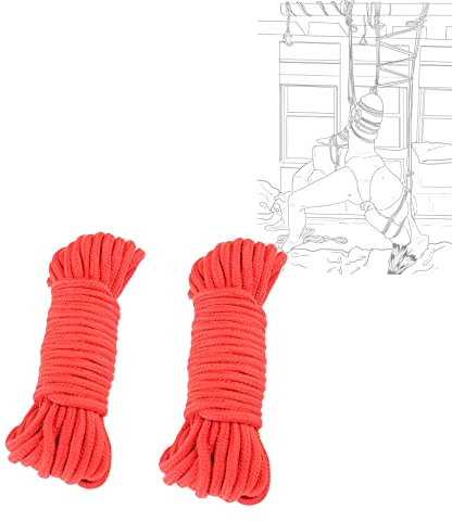 JINGHUA3 2 StüCke Bondageset Seil Weich Bondageseil Mit Je 10 Metern BDSM Bondage Fesseln Sexspielzeug SM Handschellen FußFesseln Fetisch Extreme Fesselseil Sklaven Rollenspiel FüR Paare (Rot)