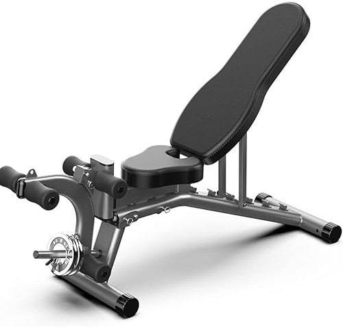 COYEUX Verstellbare Hantelbank, Trainingsbank mit Beinstrecker und -beuger, mit 6 verstellbaren Positionen der Rückenlehne und 3 verstellbaren Positionen des Hakenfußes, für das Heim-Fitnessstudio