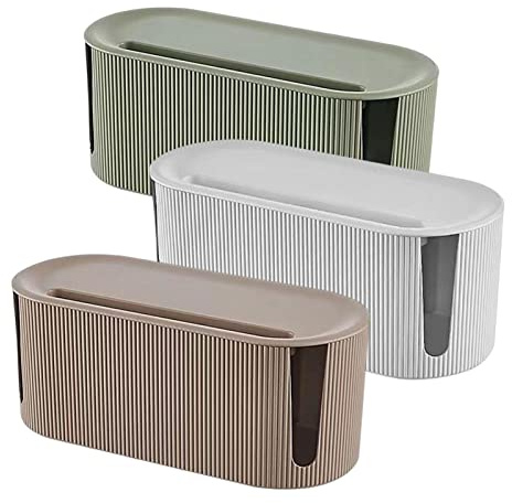 3Pièces Boîte de gestion des câbles, Boîte Cache Câble, Boite Rangement Cable, Rangement Câbles, Cable Management Box, Boîte de Rangement pour Câbles les Câbles, Garder Les Câbles Bien Rangés
