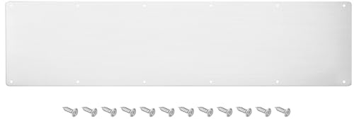 sourcing map Door Kick Plate, 8 x 34 Inches Aluminum Kick Plate Door Plate, 2 mm Thickness, for Exterior Front Door or Back Door, Silver
