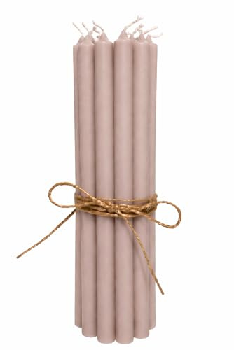 12er Pack dünne Stabkerzen H:20 cm Ø:1,3 cm div. Farben Brenndauer 2,5 Stunden;Rosa Malva