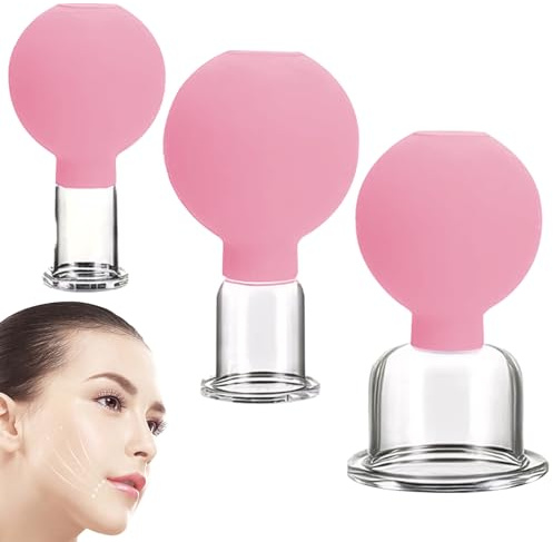 Gesichtsschrank Set für Gesicht, Massage Cup Kit 3pcs 3 Größe Gesichtssaugung Tasse, wiederverwendbares Auge ＆ Face Gupping Set, Kunststoff Anti Cellulit Schröpfen Therapie für Massage, Stil 2