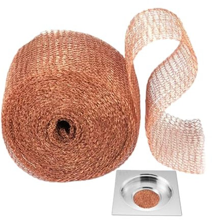 Écran en cuivre, treillis métallique en cuivre, Filet de cuivre flexible et dense, rouleau de treillis métallique découpable double couche, Filet de clôture anti-escargots multi-usages, bloqueur de tr
