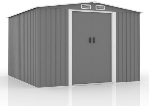 CONCEPT USINE | Abri de Jardin 6.66 m² Jura Gris | Cabane Extérieure | Structure Résistante en Métal | Idéal pour Rangement Outils, Vélos et Equipements de Jardin | Spacieux, Solide, Robuste