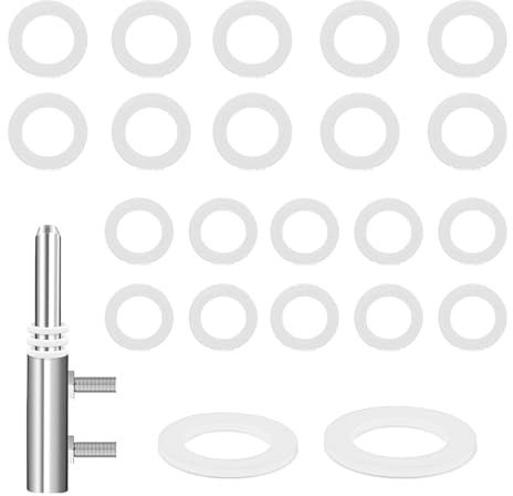 HSYTEK Lot de 40 rondelles de porte, en plastique, pour chambre, 20 pièces de 14 x 8 x 1 mm et 20 anneaux de 15 x 10 x 1,2 mm, convient pour une large gamme de portes, blanc