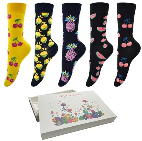 FZSECRIU 5 pares de calcetines divertidos, calcetines para mujer, 39-42, calcetines para mujer, calcetines coloridos, buenos calcetines de humor (FR/ES, Números, 39, 42, Regular, Regular, Con caja F)