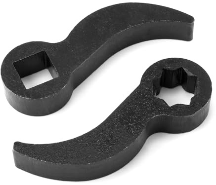 Gosknor 2pcs Pry Bar Wrench Adaptor Heads, 2 Styles Ratchet Pry Bar Adapter Crowbar Head Adjustable Head Pry Bar Half Shaft Removal Car Repairing Tool 1/2 Drive (Black)