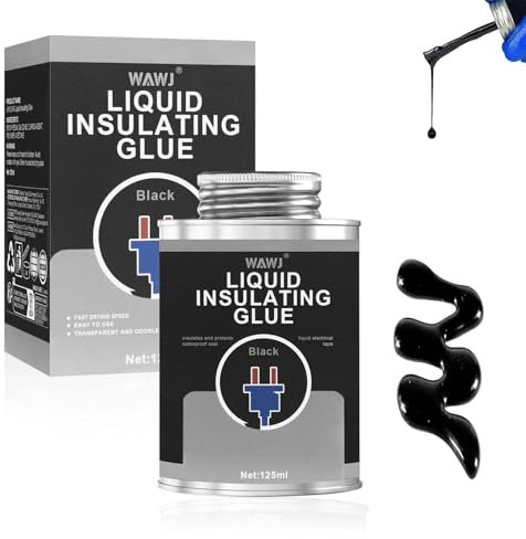 WAWJ® Liquid Electrical Tape, Flüssiggummi Schwarz, Isolierband Schwarz, Hitzebeständiger Flüssiggummi Kabel Isolierung Flüssiges Isolierband für Kabel Isolierung Innen Außenbereich (125ML)