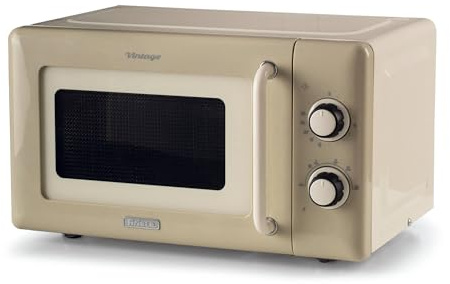 Ariete 3960 Mikrowelle Vintage, 800 W, Fassungsvermögen 20 l, 3 Funktionen, 6 Kochstufen, Timer, Beige
