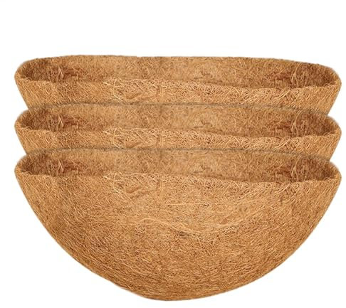 Cesto sospeso - Fioriera Appeso Vaso Da Fiori Da Giardino | Fioriera A Metà Rotonda Cesto Naturale Rivestimenti Di Ricambio Fibre, Padiglione