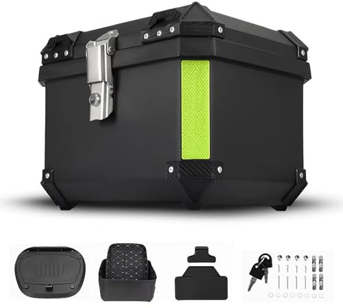 Top Case Motorrad, Topcase Universal für Motorrad, Koffer für Motorräder, zur Aufbewahrung von Helmen, Box für Motorräder mit Sicherheitsschloss, aus wasserdichtem ABS-Kunststoff, Topcase (45 l)
