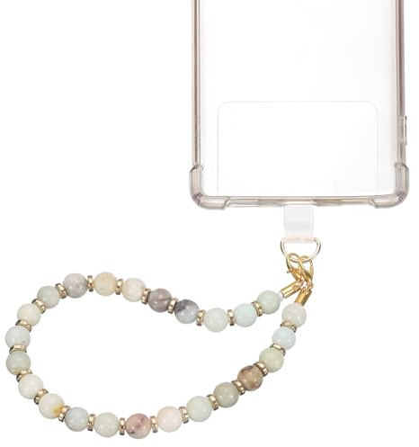 sourcing map Marble Beaded Phone Wrist Strap, Detachable Charm Cellphone Lanyard Chain with Tether Tab, Hands-Free Wristlet Strap