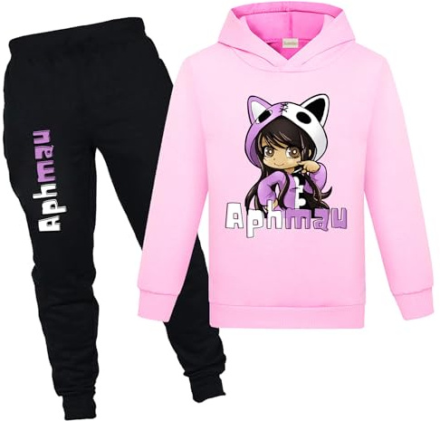Duoxinbos Youtube Games Merch Girls Tracksuit Hoodie & Joggers Pant 2Pcs Outfit Kids Cartoon Casual Clothing