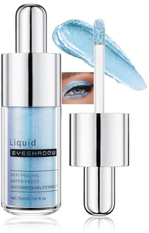 Jutqut Blau Glitzer Lidschatten, Liquid Eyeshadow High Performance, Long Lasting Langanhaltendes Flüssiger Lidschatten, Wasserfeste Glitter Eyeshadow, Lebendige Farben Eye Make-up # 10