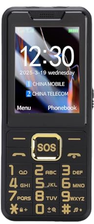ASHATA Téléphone des Seniors 4G, Grand Téléphone Portable clé pour Les Personnes âgées avec des Annonces Vocales de Lampe de Poche de 2,6 Pouces HD Affichage de la Touche SOS (Black)