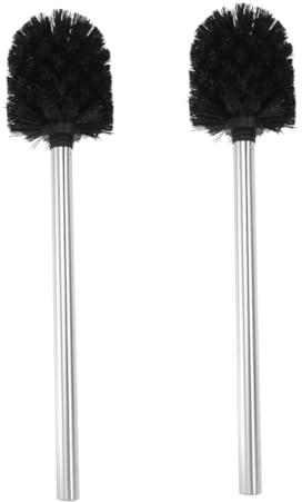 Healifty 2pièces Brosse WC INOX Noire Poignée Ergonomique Lot pour Nettoyage Salle De Bain Et Toilettes