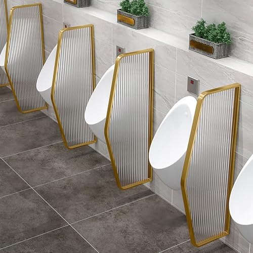 Separador De Urinarios Separador De Inodoros Divisor De Tabique De Urinario De Vidrio Templado, Urinal Separador De Inodoro Montaje En Pared Para El Hogar, Oficina, Restaurante, Hotel(Gold,4pcs)