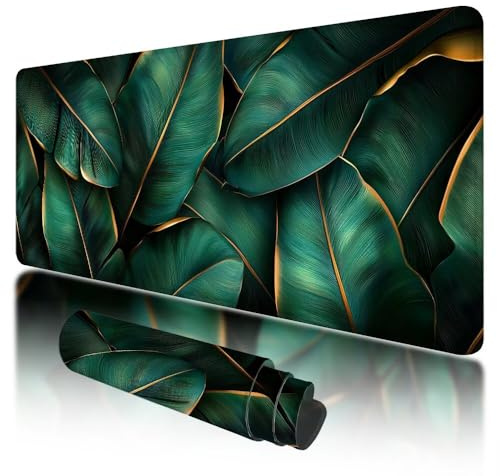 Alfombrilla Ratón XXL 1200 x 600 mm Verde Alfombrilla Ratón Gaming, Tropical Mouse Pad XXL con Base de Goma Antideslizante, Mouse Pad con Superficie Especial, Mejora la Precisión y la Velocidad, I-11