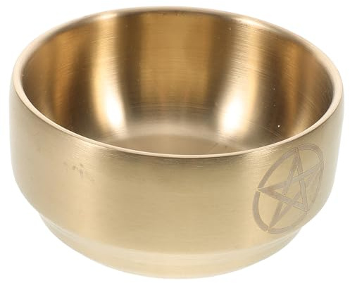 TOYANDONA Ciotola in Ottone per Rituali Spirituali Pentagramma, Decorazione Multifunzione per Cerimonie Tradizionali, Artigianato Squisito e Stile Unico