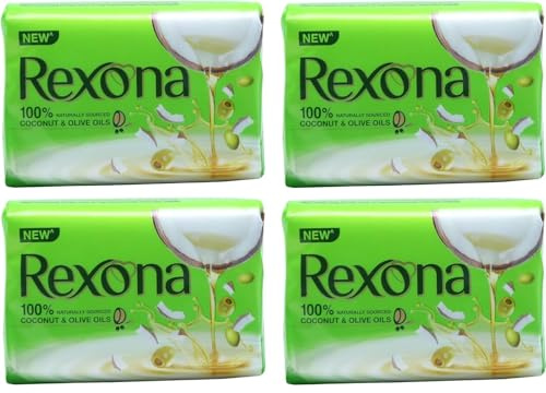 One Stop Dealer Rexona Soap Bar 100g - Antibacterial Protection, Fresh Scent, and Long-Lasting Clean - Ideal for Daily Use, Suitable for All Skin Types (Pack of 4)