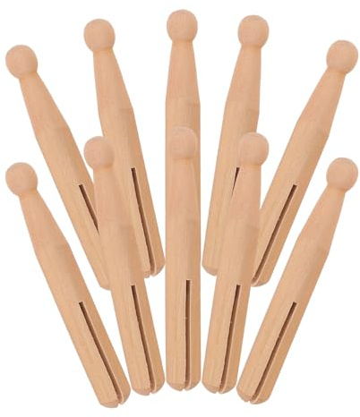 MOTHNUR Set da 10 Mollette di Legno Tradizionali Fessura per Artigianato Fai da Te Bastoncini di Legno Fatti a Mano per Decorazioni Creative e Regali Artigianali