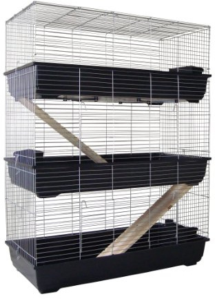 Zoo-Shop 3 Stöckiger Nagerkäfig 120x58x157cm (BxTxH) für Kaninchen oder Meeris