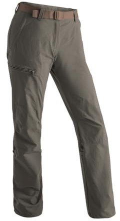 Maier Sports Lulaka, Damen Wanderhose, Wasserabweisende Outdoorhose für Trekking und Hiking, PFC-frei, mSTRETCH pro 4 & Dryprotec, Rollup-Funktion, Braun, 40 (W31/L31)