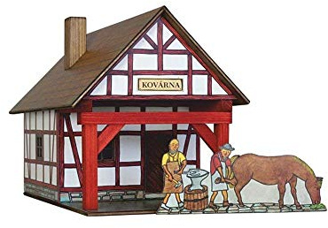 Walachia 8594036430389 - Fachwerk-Schmiede Holz Modellbauset, Modellbahn Spur 1/ LGB 1:32