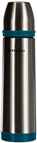 Orbegozo TRL 560, Termo Acero Inoxidable, frío hasta 24 Horas y Caliente hasta 12 Horas, tapón con pulsador dosificador, 500 ml