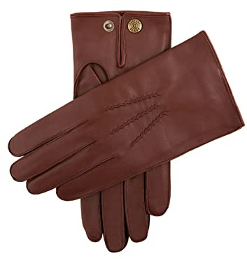 Dents Burford Herren Lederhandschuhe Kaschmir gefüttert, ENG TAN, M