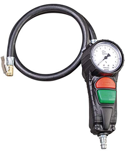 Aircraft Reifenfüllmessgerät RMG PRO-G 63 (Messbereich 0-10 bar, WIKA-Manometer ø 63 mm, 2 Knöpfe, 750 mm Gummischlauch + Autoadapter) 2102870