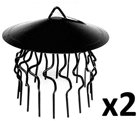 2 x Chimney Bird Crow Cage Black Guard Cowl Down Draught Hood Rain Cap