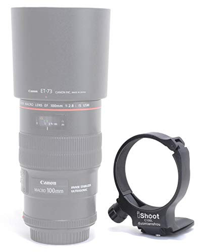 iShoot CNC Machined Diameter 68mm Tripod Mount Ring Lens Collar for Canon EF 100mm f/2.8L Macro IS USM Lens, Built-in 55mm Quick Release Plate Compatible with Tripod Ball Head of Arca-Swiss SUNWAYFOTO