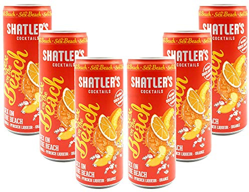 Shatlers Cocktail - 6er Set Shatlers Sex on the Beach 0,25L (10,1% Vol) inklusive Pfand EINWEG - Shatlers Cocktail - Ready to Go- [Enthält Sulfite]
