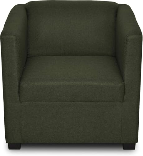 DOMO. collection Sessel Bob FK, kleiner Retro-Sessel mit Armlehnen und Federkern, Polstersessel, Cocktailsessel, Loungesessel, 73 x 75 x 69 cm (BxTxH), Webstoff in grün | Sessel mit Federkern für hohen Sitzkomfort und modernes Wohnen, 68 x 77 x 80 cm (BxTxH)