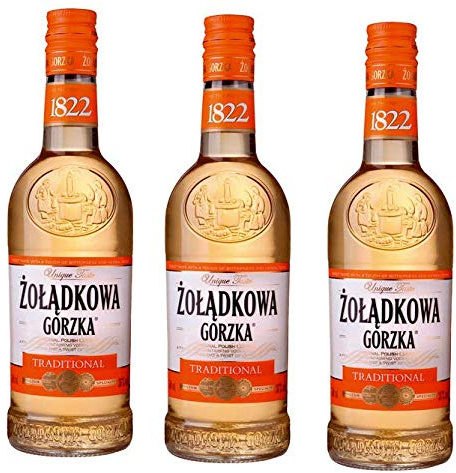3 Flaschen Zoladkowa Gorzka Traditional Wodka 36% Vol. Polnischer Vodka a 0,5L