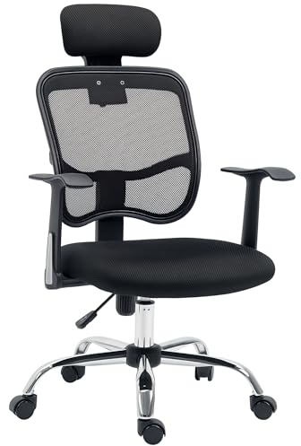 Vinsetto Bürostuhl Sessel 360° drehbar ergonomisch Rückenlehne neigbar höhenverstellbar Netzstoff 63 x 62 x 114 cm schwarz