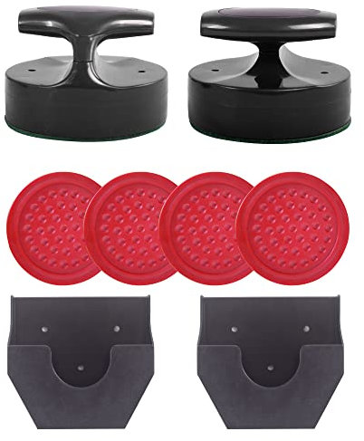 Air-Hockey-Schieber und Air-Hockey-Pucks, 2 Stück Striker mit 4 Kunststoff-Pucks und 2 Schläger-Halterungen