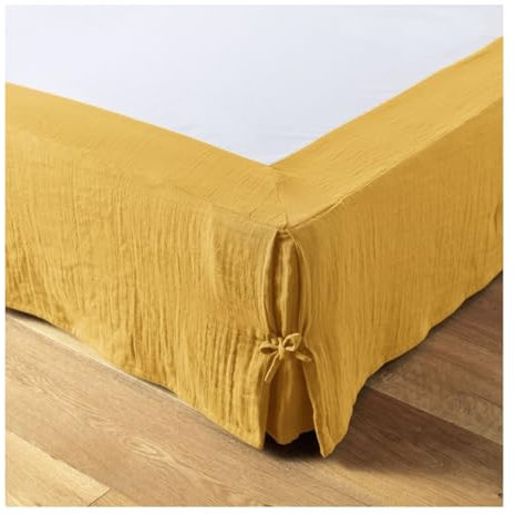 Cache sommier Gaze de Coton Gaia 160x200cm Safran