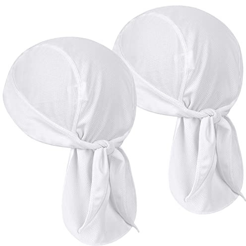 HASAGEI Sport bandana keps herr dam biker bandanas huvudduk hatt, Vit x 2, One size