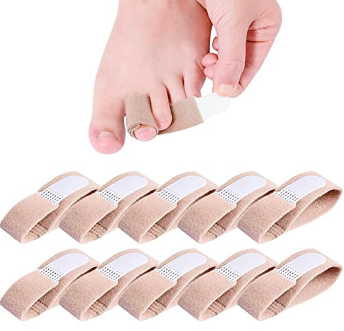 Lot de 10 bandages pour attelle d'orteil en marteau, correcteur d'orteil en marteau, séparateur d'orteil, attelle d'orteil, bandages d'orteil pour corriger les orteils en marteau, les orteils tordus