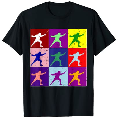 Esgrima Color Pop Tipo Art T-Shirt I Funny Epee Foil Sable Camiseta