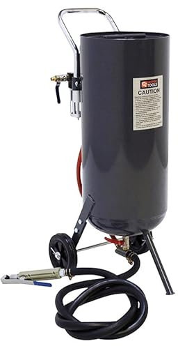George Tools - Mobiles Sandstrahlgerät 30 Liter - Sandstrahler inklusive Strahlpistole und 4 Düsen - Sandstrahlen - Strahlkessel mit Zubehör - Anthrazit