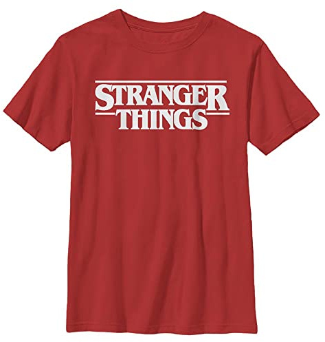 Stranger Things Unisex barn Stranger Things kortärmad T-shirt, röd, en storlek, röd, one size