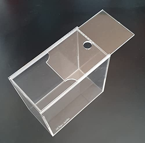 Nanotanque de Peces de acrílico Profesional portátil, Caja de cría, pequeño Acuario Betta + Tapa Deslizante y Agujero de alimentación. Adecuado para terrario, Tortugas e Insectos. 4L (20 x 20 x 11cm)