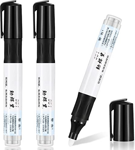 Faccito 3 Pieces Rosin Pen Soldering No Clean Tool Solder Pen, Low Solids, No Clean Soldering for DIY Solder Hand Repair Welding Repair Tabbing Wire Maintenance Electronics